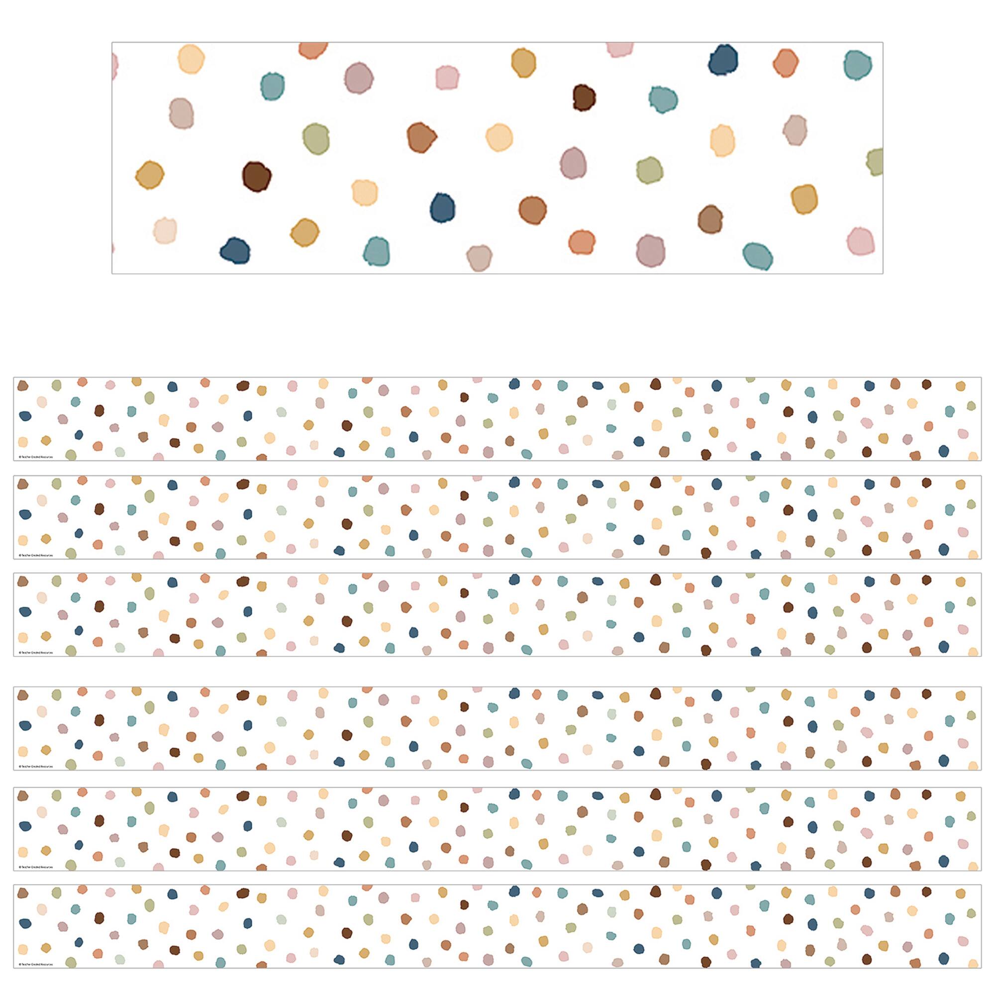 Teacher Created Resources Everyone is Welcome Painted Dots Straight Border Trim, 210ft.